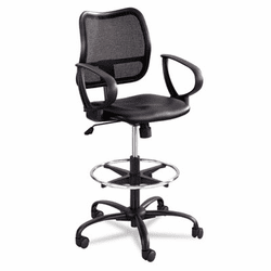 SAF3395BV Vue Series Mesh Extended Height Chair, Vinyl Seat, Black By SAFCO PRODUCTS