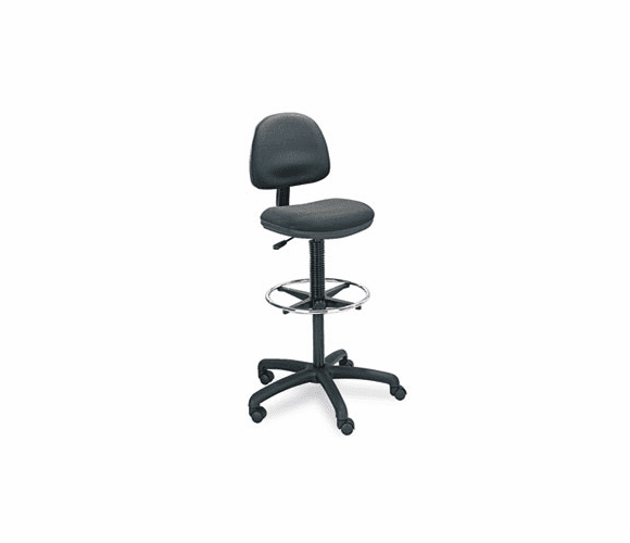 SAF3401BL Precision Extended Height Swivel Stool w/Adjustable Footring, Black Fabric By SAFCO PRODUCTS