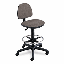 SAF3401DG Precision Extended Height Swivel Stool w/Adjustable Footring, Dark Gray By SAFCO PRODUCTS