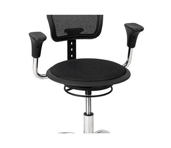 SAF3411BL T-Pad Arms for Mesh Stool with Backrest, Black/Chrome By SAFCO PRODUCTS