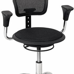 SAF3411BL T-Pad Arms for Mesh Stool with Backrest, Black/Chrome By SAFCO PRODUCTS