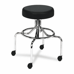 SAF3433BL Screw Lift Stool w/High Base, Height-Adjustable, 25-33h, Chrome/Black By SAFCO PRODUCTS