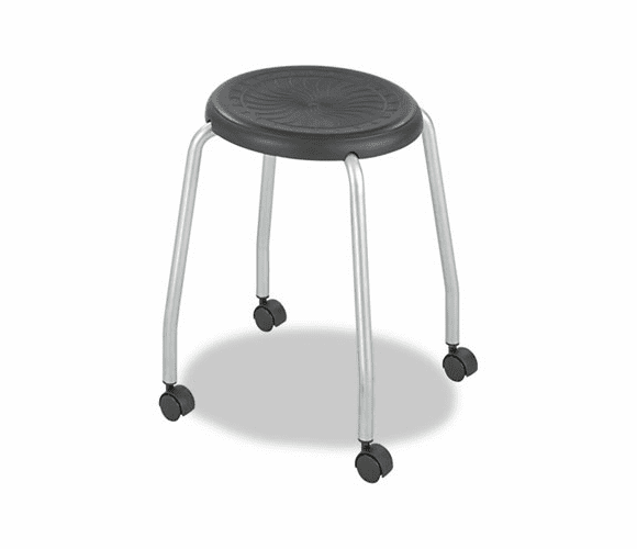 SAF3435BL Stack-N-Roll Stool, Black/Silver, 2 per Carton By SAFCO PRODUCTS