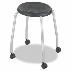 SAF3435BL Stack-N-Roll Stool, Black/Silver, 2 per Carton By SAFCO PRODUCTS