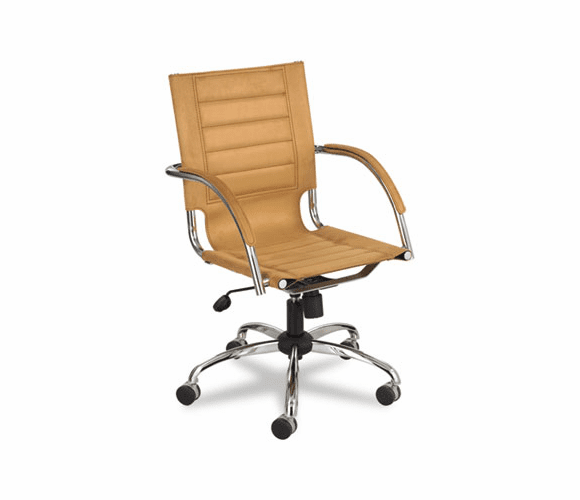 SAF3456CM Flaunt Series Mid-Back Manager's Chair, Camel Microfiber/Chrome By SAFCO PRODUCTS