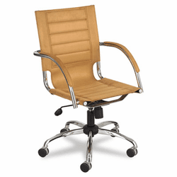 SAF3456CM Flaunt Series Mid-Back Manager's Chair, Camel Microfiber/Chrome By SAFCO PRODUCTS
