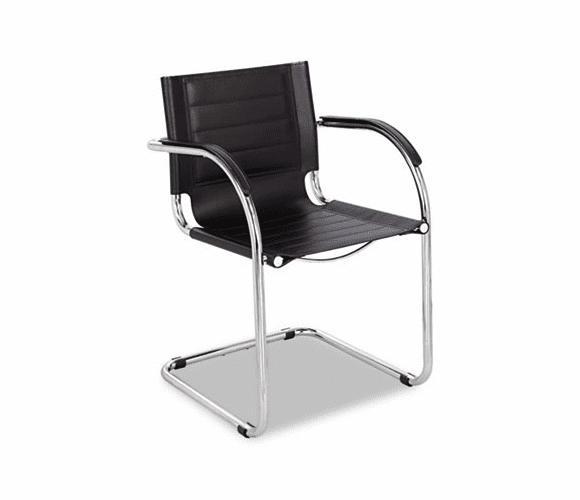 SAF3457BL Flaunt Series Guest Chair, Black Leather/Chrome By SAFCO PRODUCTS