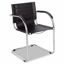 SAF3457BL Flaunt Series Guest Chair, Black Leather/Chrome By SAFCO PRODUCTS