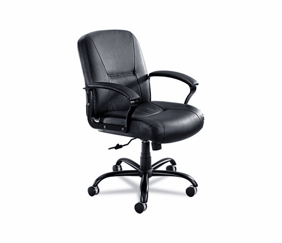 SAF3501BL Serenity Big & Tall Mid-Back Chair, Black Leather By SAFCO PRODUCTS