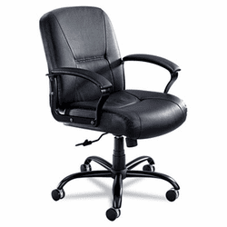 SAF3501BL Serenity Big & Tall Mid-Back Chair, Black Leather By SAFCO PRODUCTS