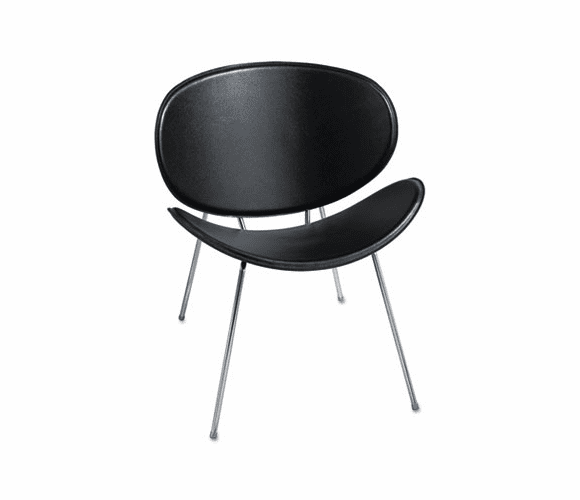 SAF3563BL Sy Leather Guest Chair, Black By SAFCO PRODUCTS