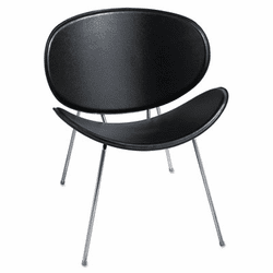 SAF3563BL Sy Leather Guest Chair, Black By SAFCO PRODUCTS