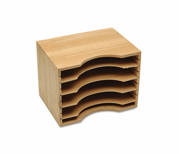 SAF3626LO Wood Stackable Literature Sorter, Five Sections, 11 5/8 x 9 1/2 x 9, Light Oak By SAFCO PRODUCTS