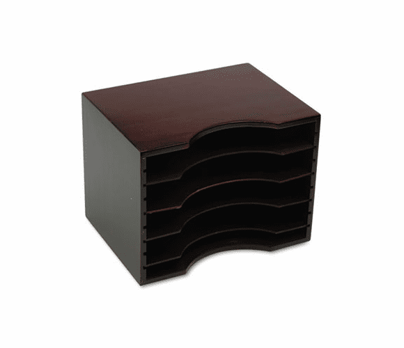 SAF3626MH Wood Stackable Literature Sorter, Five Sections, 11 5/8 x 9 1/2 x 9, Mahogany By SAFCO PRODUCTS