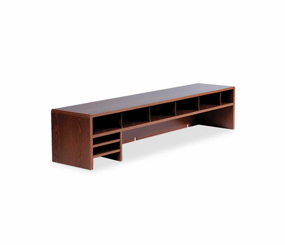 SAF3671MO Low-Profile Desktop Organizer, 10 Sections, 57 1/2 x 12 x 12, Medium Oak By SAFCO PRODUCTS