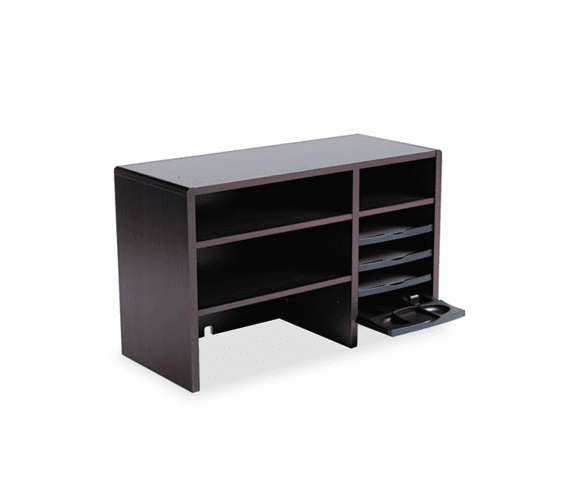 SAF3692MH Desktop Organizer, Nine Sections, 29 x 12 x 18, Mahogany By SAFCO PRODUCTS