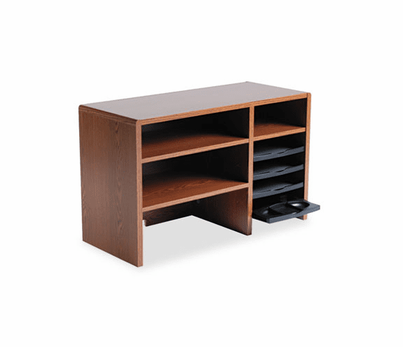 SAF3692MO Desktop Organizer, Nine Sections, 29 x 12 x 18, Medium Oak By SAFCO PRODUCTS