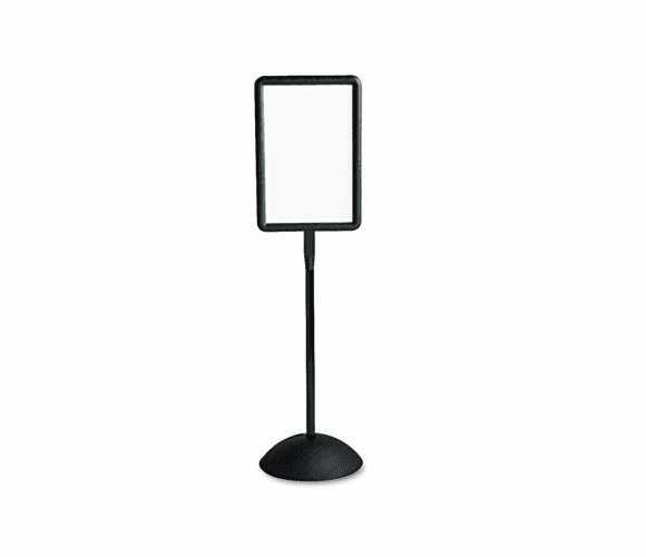 SAF4117BL Double Sided Sign, Magnetic/Dry Erase Steel, 14 1/4 x 22 1/4, White, Black Frame By SAFCO PRODUCTS