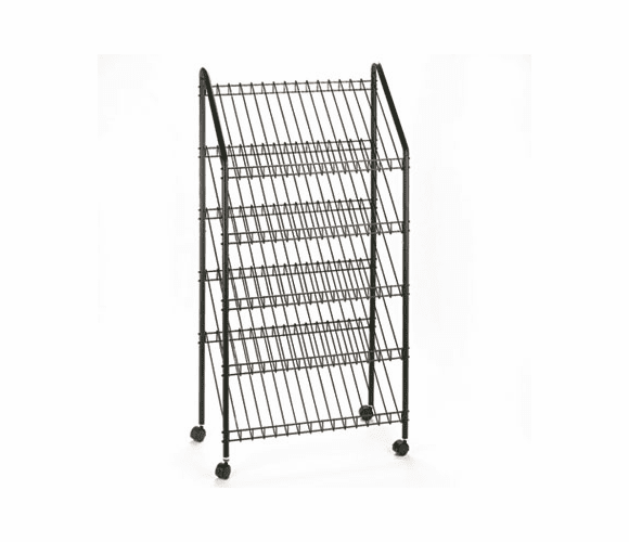 SAF4129CH Mobile Literature Rack, 32-1/2w x 15-1/4d x 63-1/2, Charcoal By SAFCO PRODUCTS