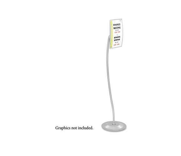 SAF4174GR Customizable Rectangular Sign Stand, 15" x 15" x 64", Gray By SAFCO PRODUCTS