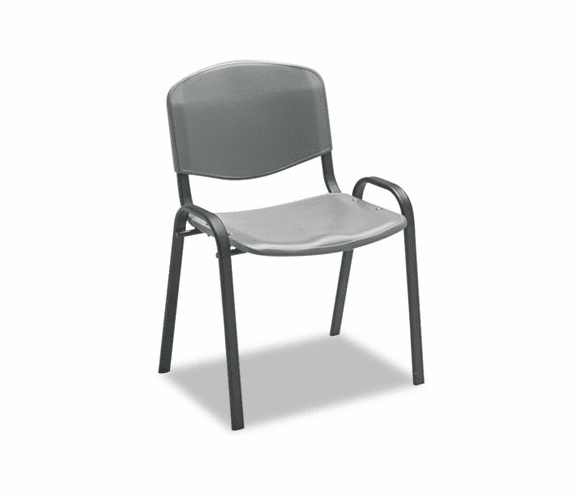 SAF4185CH Contour Stacking Chairs, Charcoal w/Black Frame, 4/Carton By SAFCO PRODUCTS
