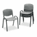 SAF4185CH Contour Stacking Chairs, Charcoal w/Black Frame, 4/Carton By SAFCO PRODUCTS