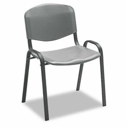 SAF4185CH Contour Stacking Chairs, Charcoal w/Black Frame, 4/Carton By SAFCO PRODUCTS