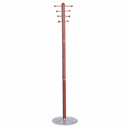 SAF4193CY Costumer, Four Ball-Tipped Double-Hooks, Steel/Wood, Cherry By SAFCO PRODUCTS