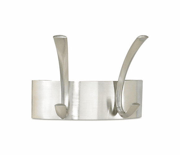SAF4203SL Metal Coat Racks, Silver, Steel, Wall Rack, Two Hooks By SAFCO PRODUCTS