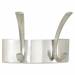 SAF4203SL Metal Coat Racks, Silver, Steel, Wall Rack, Two Hooks By SAFCO PRODUCTS