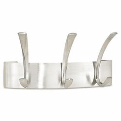 SAF4204SL Metal Coat Racks, Silver. Steel, Wall Rack, Three Hooks By SAFCO PRODUCTS