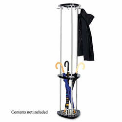 SAF4214BL Mode Wood Costumer with Umbrella Stand, Black, Wood, Stand Alone, Nine Hooks By SAFCO PRODUCTS