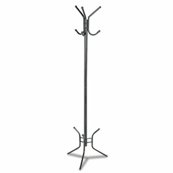 SAF4215BL Costumer, Three Ball-Tipped Double-Hooks, Metal, Black By SAFCO PRODUCTS