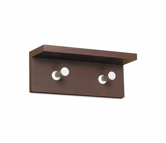 SAF4220MH Wood Wall Rack, 2 Hook, Mahogany By SAFCO PRODUCTS