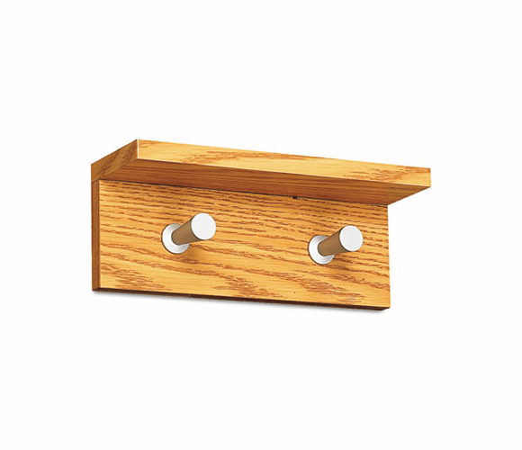 SAF4220MO Wood Wall Rack, 2 Hook, Medium Oak By SAFCO PRODUCTS