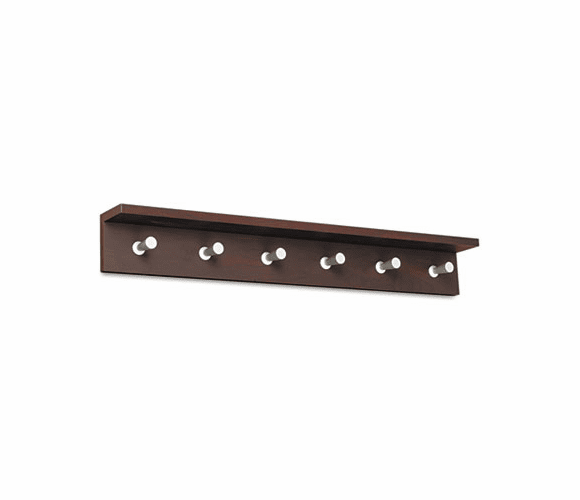SAF4222MH Wood Wall Rack, 6 Hook, Mahogany By SAFCO PRODUCTS