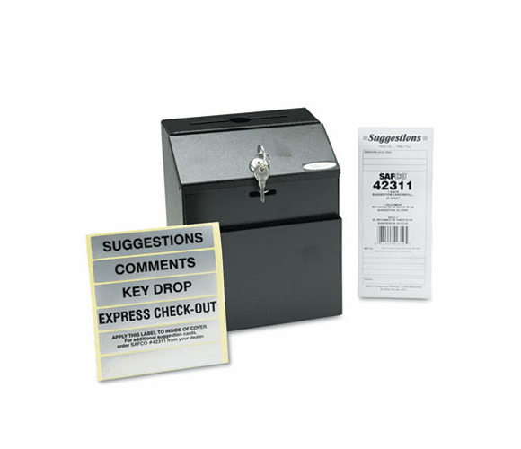 SAF4232BL Steel Suggestion/Key Drop Box with Locking Top, 7 x 6 x 8 1/2 By SAFCO PRODUCTS