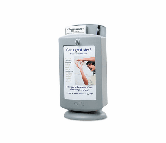 SAF4233GR Customizable Suggestion Box, 7 x 5 x 14 1/2, Light Gray By SAFCO PRODUCTS