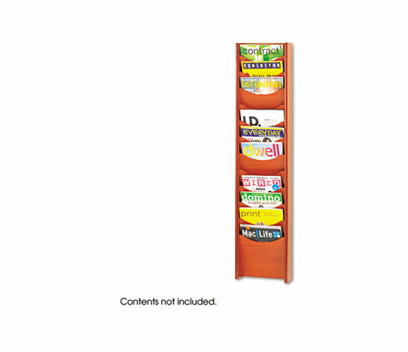 SAF4331CY Solid Wood Wall-Mount Literature Display Rack, 11-1/4w x 3-3/4d x 48h, Cherry By SAFCO PRODUCTS