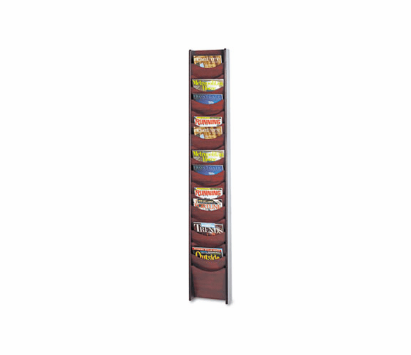 SAF4333CY Solid Wood Wall-Mount Literature Display Rack, 11-1/4w x 3-3/4d x 66h, Cherry By SAFCO PRODUCTS