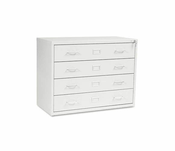 SAF4935LG Four-Drawer A/V Microform Storage Cabinet, 37w x 17-1/2d x 27-3/4h, Lt Gray By SAFCO PRODUCTS