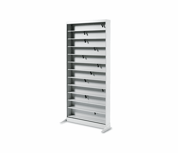 SAF4936LG A/V Adjustable Open Shelving, 12 Shelves, 36w x 13-1/4d x 78h, Light Gray By SAFCO PRODUCTS