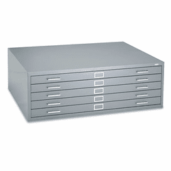 SAF4996GRR Five-Drawer Steel Flat File, 46-3/8w x 35-3/8d x 16-1/2h, Gray By SAFCO PRODUCTS