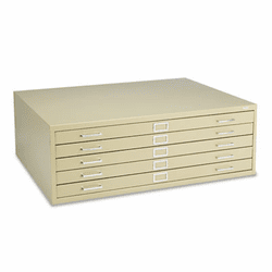 SAF4996TSR Five-Drawer Steel Flat File, 46-3/8w x 35-3/8d x 16-1/2h, Tropic Sand By SAFCO PRODUCTS