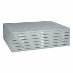 SAF4998GRR Five-Drawer Steel Flat File, 53-3/8w x 41-3/8d x 16-1/2h, Gray By SAFCO PRODUCTS