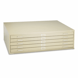 SAF4998TSR Five-Drawer Steel Flat File, 53-3/8w x 41-3/8d x 16-1/2h, Tropic Sand By SAFCO PRODUCTS