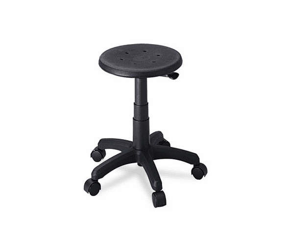 SAF5100 Office Stool with Casters, Seat: 14in dia. x 16-21, Black By SAFCO PRODUCTS