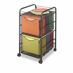 SAF5212BL Onyx Mesh Mobile Double File, 1-Shelf, 15-1/2 x 17-1/4 x 27-1/4, Black By SAFCO PRODUCTS