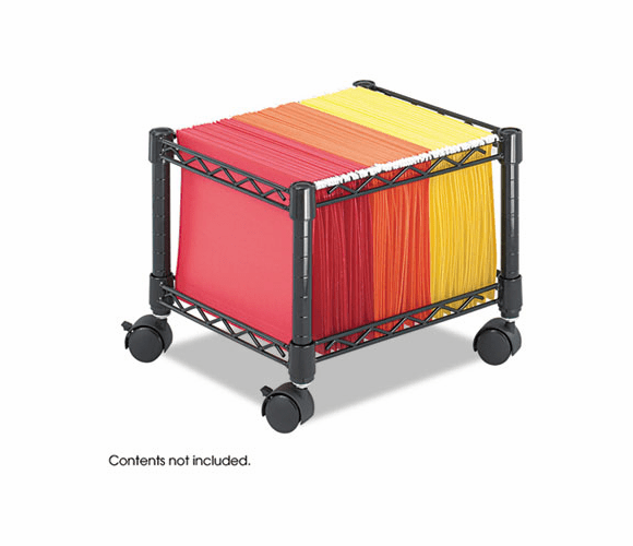 SAF5220BL Mini Mobile Wire File Cart, Steel Wire, 15-1/2w x 14d x 12-1/2h, Black By SAFCO PRODUCTS