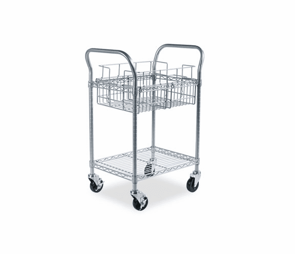 SAF5235GR Wire Mail Cart, 600lbs, 18-3/4w x 26-3/4d x 38-1/2h, Metallic Gray By SAFCO PRODUCTS